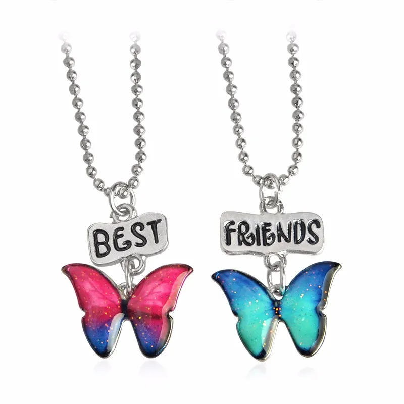 Flores tartaruga borboletas hipocampo conjunto colar de estrelas do mar pingente de colar melhor amigo para