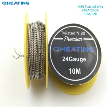 

Free shipping 10m/roll NI80 Twisted 24ga*2 Wire for RDA RBA Rebuildable Atomizer electronic cigarette Heating Wires