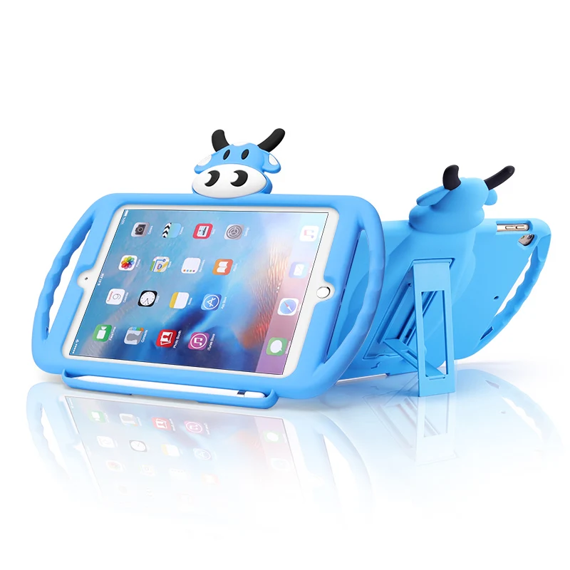 

Silicone case for 7.9 inch apple ipad mini 1/2/3 Shockproo/Drop resistance Children cartoon ipad Bracket housing protective case