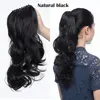 SNOILITE largo sintético natural pinza en cola de caballo extensión de pelo estilo ondulado Pony cola peluca negro marrón para mujeres ► Foto 3/6