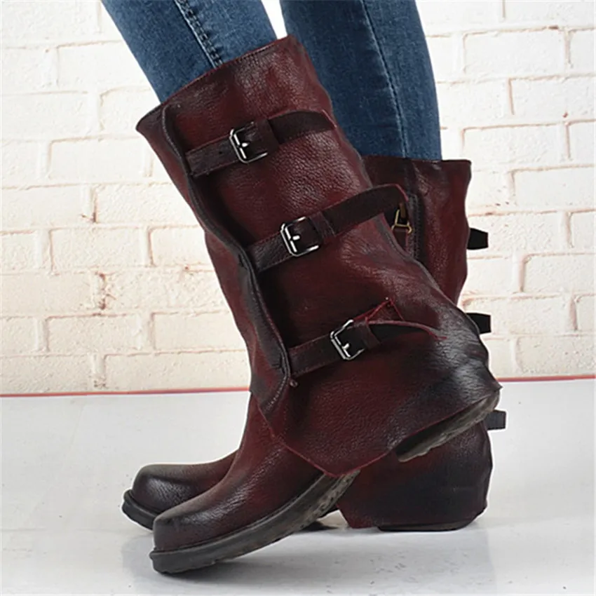 wine flat boots