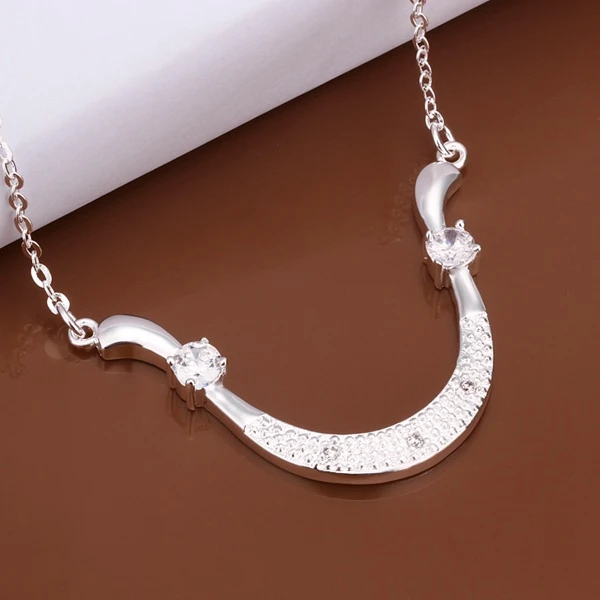 wholesale fine silver plated necklace fashion jewelry chain rhinestone
