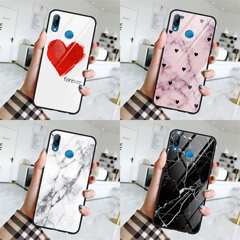 

Tempered Glass For Coque Huawei P20 Lite P30 P9 P10 Plus P Smart Mate 9 10 20 20X Pro Nova 3 3i 3e 4 Y6 Y9 2018 2019 Marble Case
