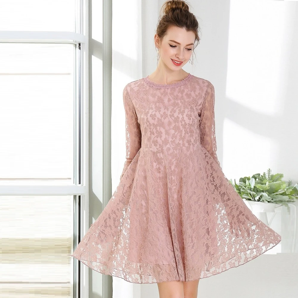 Novedad de Primavera de 2018! vestido elegante de de talla grande a la moda para mujer, vestido acampanado Imperio de gama alta, hermosos vestidos XXXXXL 4XL 5XL|lace dress|vestidos fashionvestidos plus