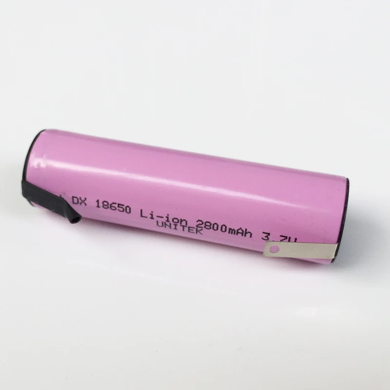 4 6 10PCS 3 7v 18650 rechargeable battery 2800mah lithium ion cell with soldering tabs pins