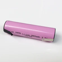 4 6 10PCS 3.7v 18650 rechargeable battery 2800mah lithium ion cell with soldering tabs pins for torch flashlight and powerbank