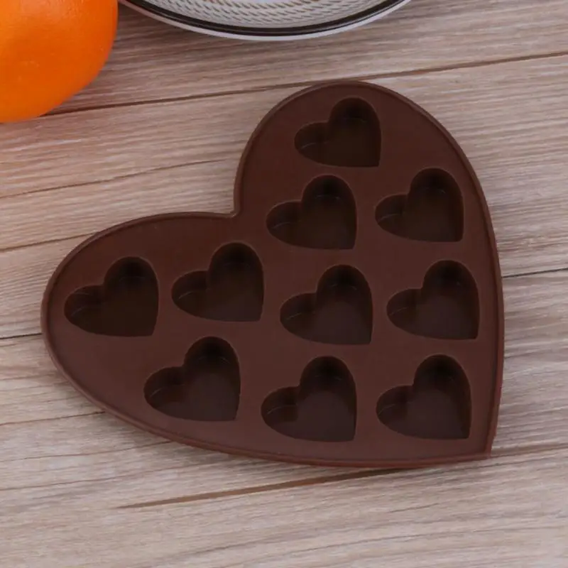 DIY силиконовые формы для шоколада 10 в форме маленького сердца силиконовые формы для выпечки торта Формы для торта печенье помадка Конфеты Силиконовые DIY формы