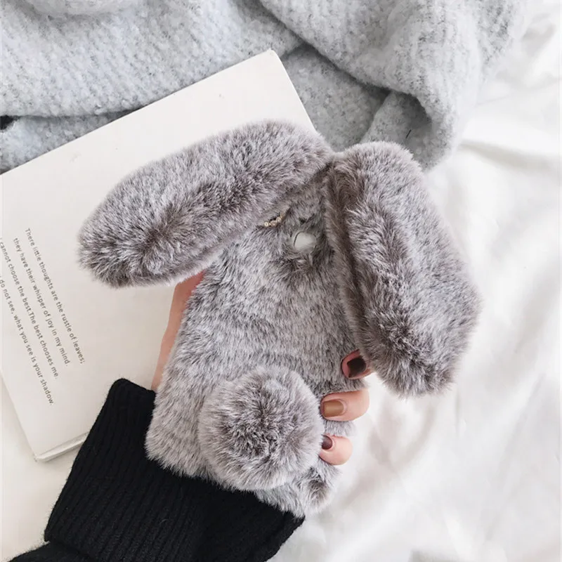 

Cute Rabbit Ears Case For Samsung galaxy J3 2016 J5 Prime J7 Neo 2017 J2 J4 J6 Plus J8 2018 Note 9 8 Plush Bunny Soft TPU Cover