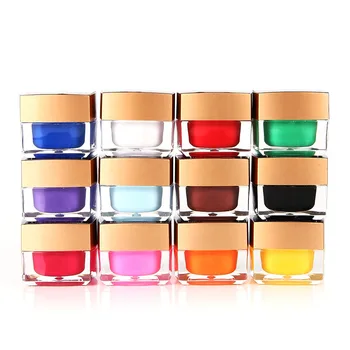 

12Colors/set Pure Color Clear Acrylic UV Solid color Polish Gel Nail Gel tips Extension Builder Gel DIY Manicure Nail Extension
