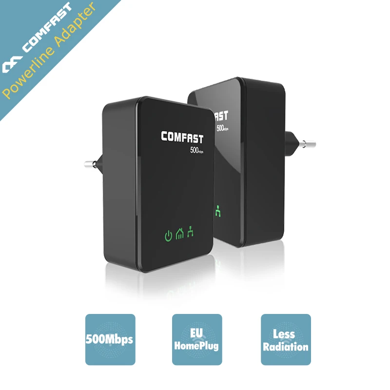  2pcs ! Comfast 500Mbps wireless network powerline adapter extender homeplug Ethernet modem plc adapter power line CF-WP500M 