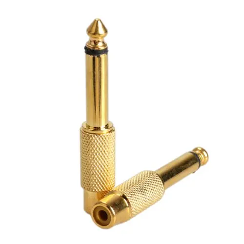 

TTKK 2pcs 6.35mm 1/4inch Male Mono Plug To RCA Female Audio Adapter Connector