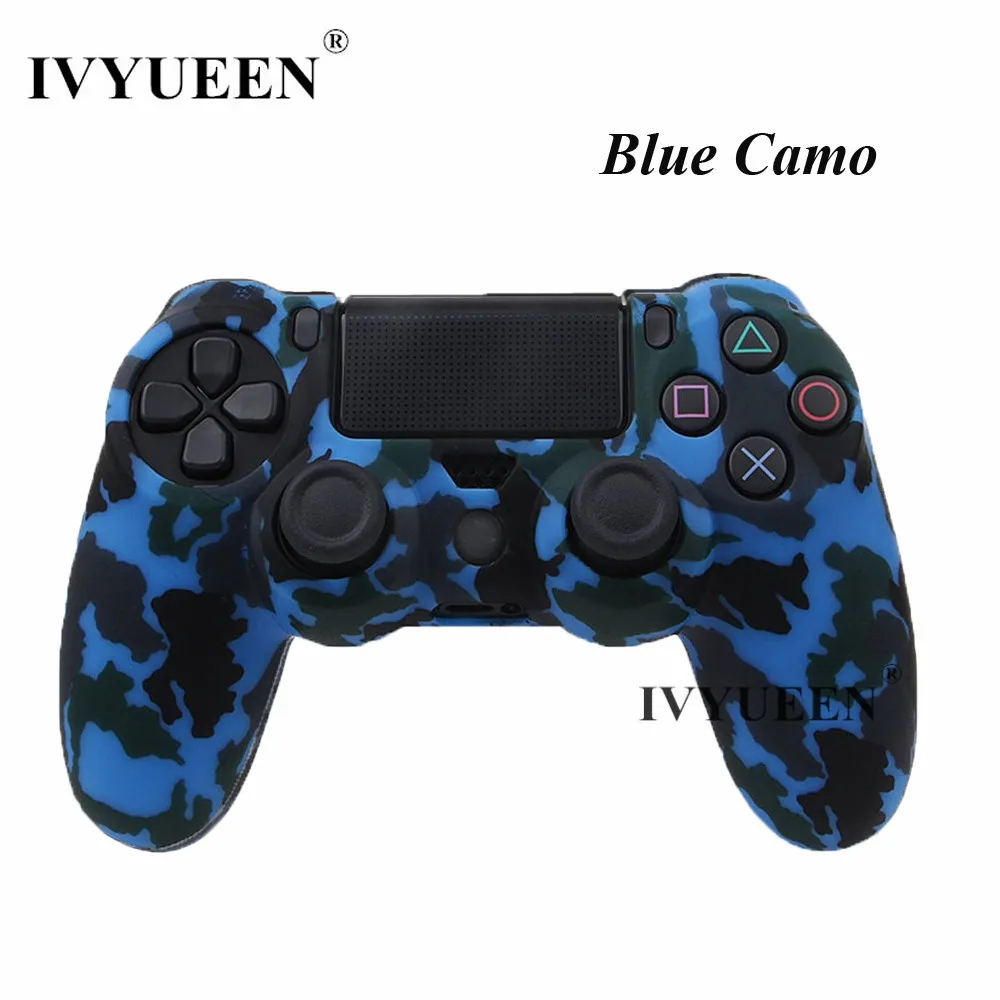 IVYUEEN 10 шт./лот силиконовый чехол для sony playstation Dualshock 4 PS4 Slim Pro контроллер защитный камуфляжный чехол - Цвет: blue camo