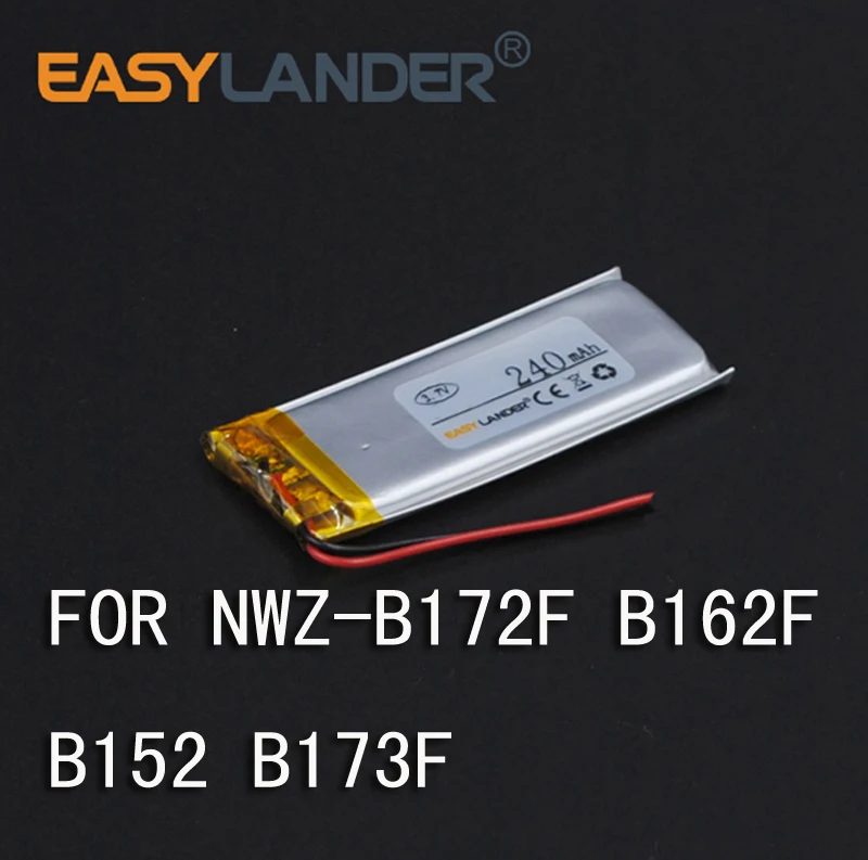 

3.7V 240mAh Polymer Li-ion Battery For SONY NWZ-B152 NWZ-B133 MWZ-B162F MWZ-B172F MWZ-B173F MP3 Player with Headphones