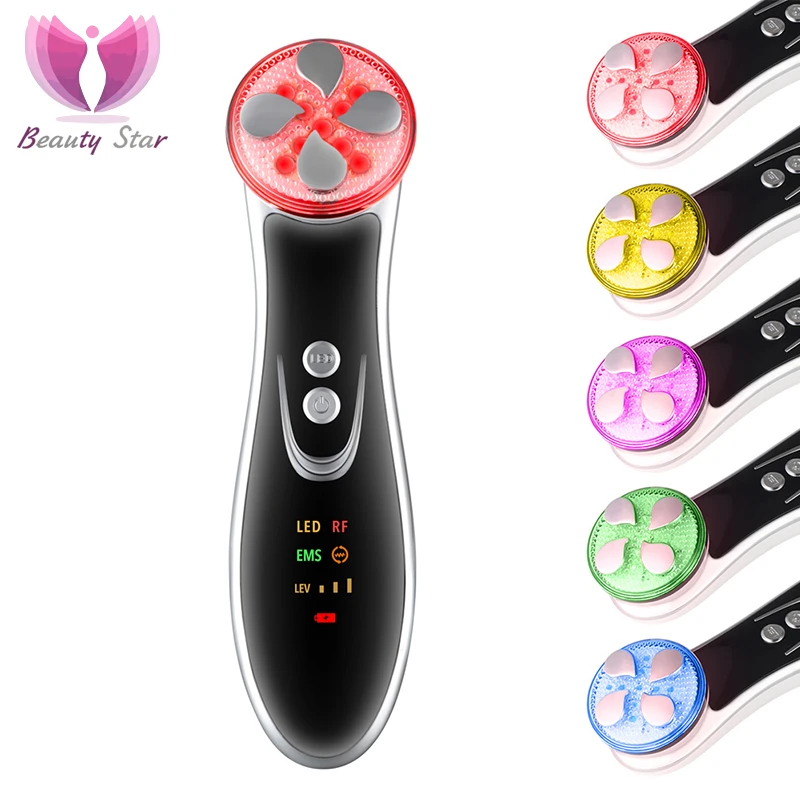 

Beauty Star RF & EMS Beauty Apparatus LED Electropration Sonic Vibration Therapy Lift Tighten Skin Care Anti wrinkle Massager