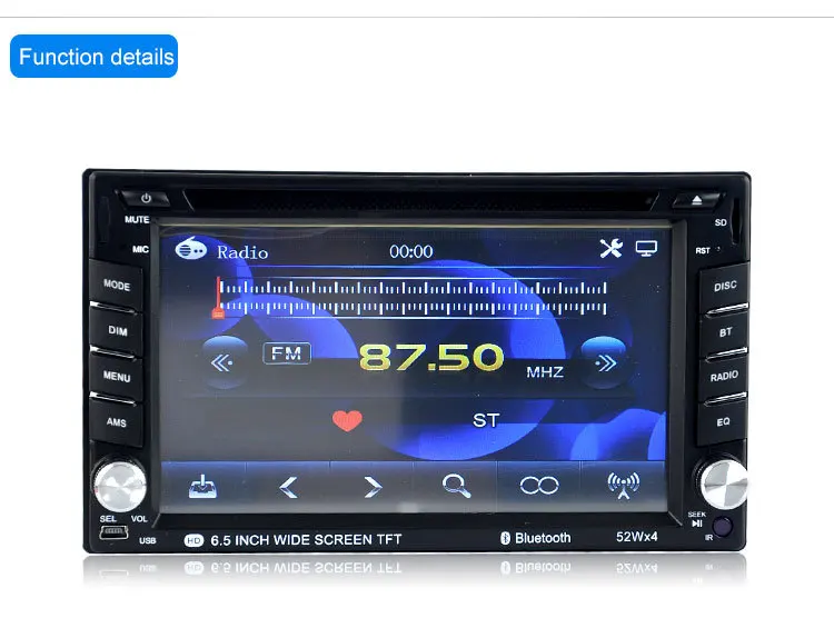 Video Sidra GPS De Radios Din remoto FM USB States Dollar USD ''pantalla Estrada Radio táctil RDS reproductor Bluetooth 6518B 2 AUX United estéreo Coche control navegación descuento Gran Universal 6,5 8 Video Sidra GPS De 8