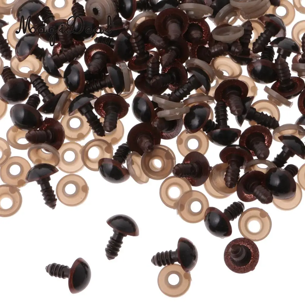 MagiDeal Hot Sale 100 Pieces Plastic Safety Eyes with BACKS for Bear Doll DIY Manufacture Craft 8mm 12mm Clear
