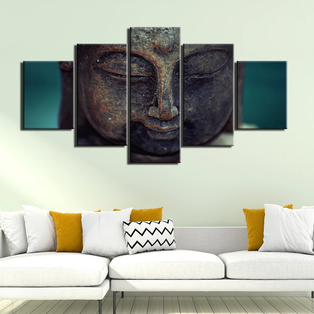 

HD Prints Canvas Pictures Modern Wall Art 5 Pieces Buddha Paintings Poster for Bedroom Home Decor Framework