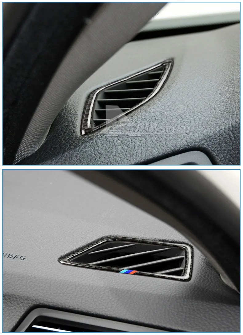  for BMW F10 5 Series LHD Carbon Fiber Car Air Conditioner Outlet Frame Vents Decorative Trim Accessories Car Styling (6)
