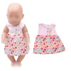 43 cm dolls Clothes Lovely white print dress Baby toys fit American 18 inch Girls doll gift for a child a3