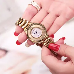 REBIRTH золотые часы женские модные брендовые роскошные золотые наручные кварцевые часы женские часы Relogio Feminino Montre Femme
