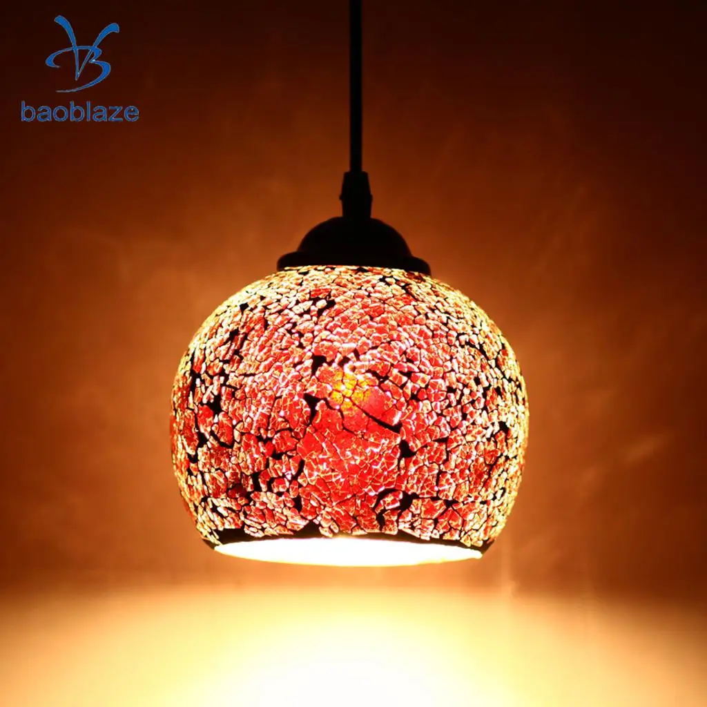 Vintage Hanging Light Mosaic Design Pendant Ceiling Lampshade Stained Glass 1#