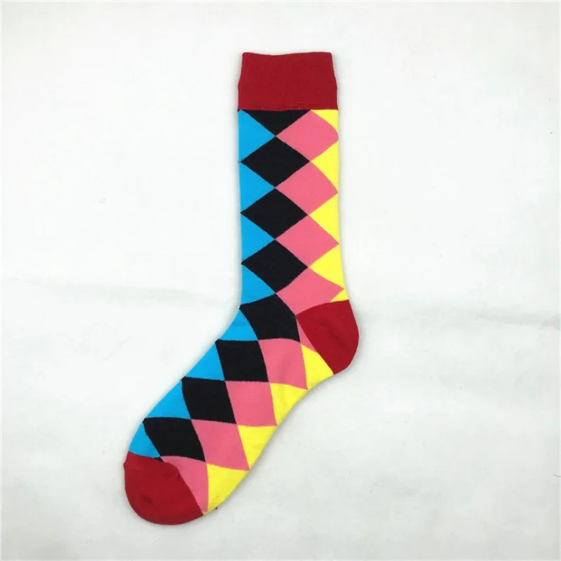 Moda Socmark, брендовые качественные мужские носки, 10 цветов, носки с геометрическим рисунком животных, мужские носки из чесаного хлопка, Calcetines Largos Hombre - Цвет: 51095