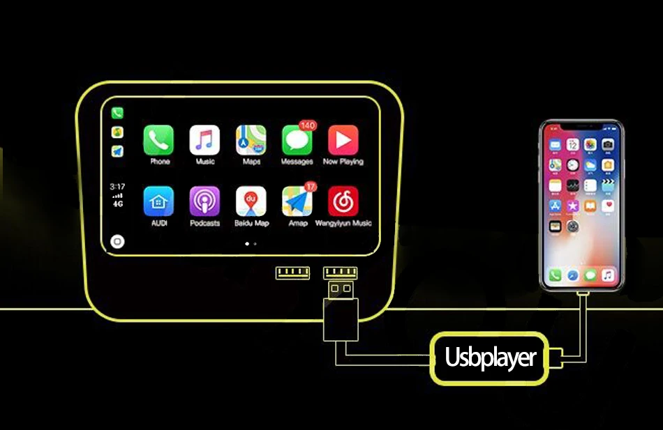 USB Smart Link Apple CarPlay ключ для Android навигационный плеер мини USB Carplay палка с Android авто