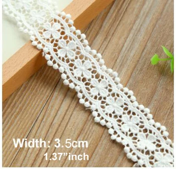 

2yards/lot Width:3.5cm Lovely flower design cotton embroidered lace Ivory lace to sew water soluble lace diy Lace trims(ss-4924)