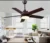 Industrial mute fan ceiling fan light living room dining room ceiling LED light fan with remote control 52inch ceiling fan light