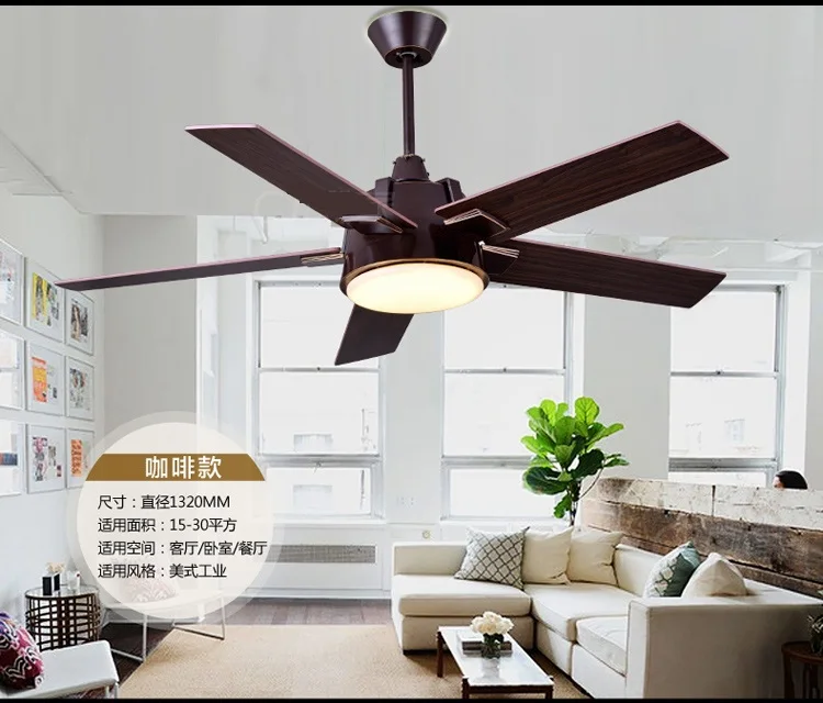 Industrial mute fan ceiling fan light living room dining room ceiling LED light fan with remote control 52inch ceiling fan light ceiling-fan-light-remote : image Industrial mute fan ceiling fan light living room dining room ceiling LED light fan with remote control 52inch ceiling fan light ceiling-fan-light-remote