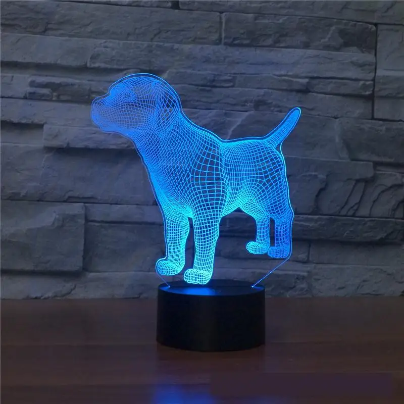3d лампа в виде собаки цветной светодиодный ночник с сенсорной зарядкой