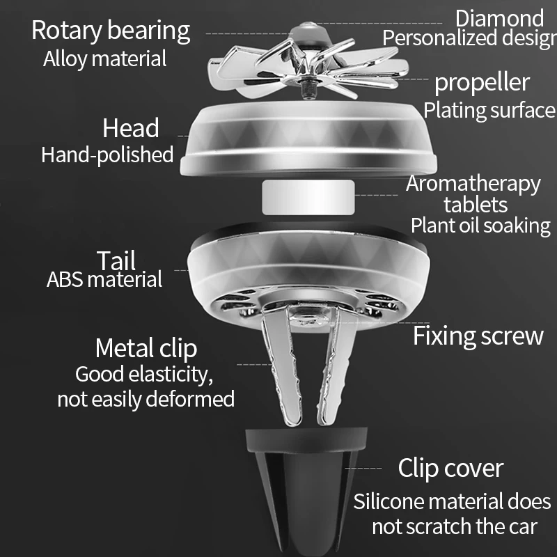 Освежитель воздуха для автомобиля с зажимом для духов, твердый диффузор, кондиционер, вентиляционное отверстие, ароматерапия, Ароматические украшения, автомобильные аксессуары