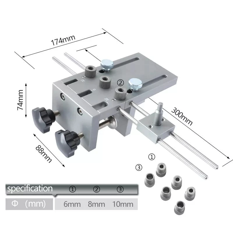 US $52.45 Allsome 3 In 1 Dowelling Jig 6810mm Wood Drilling Guide Locator Adjustable Dowel Jig Kit For Diy Woodworking Tool