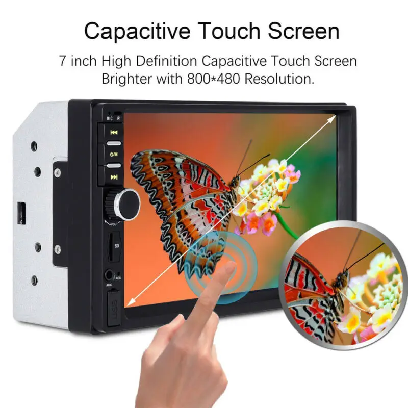 

7''HD MP5 Double DIN 7018B Bluetooth car 32GB Sound Quality Volume Speaker FM US