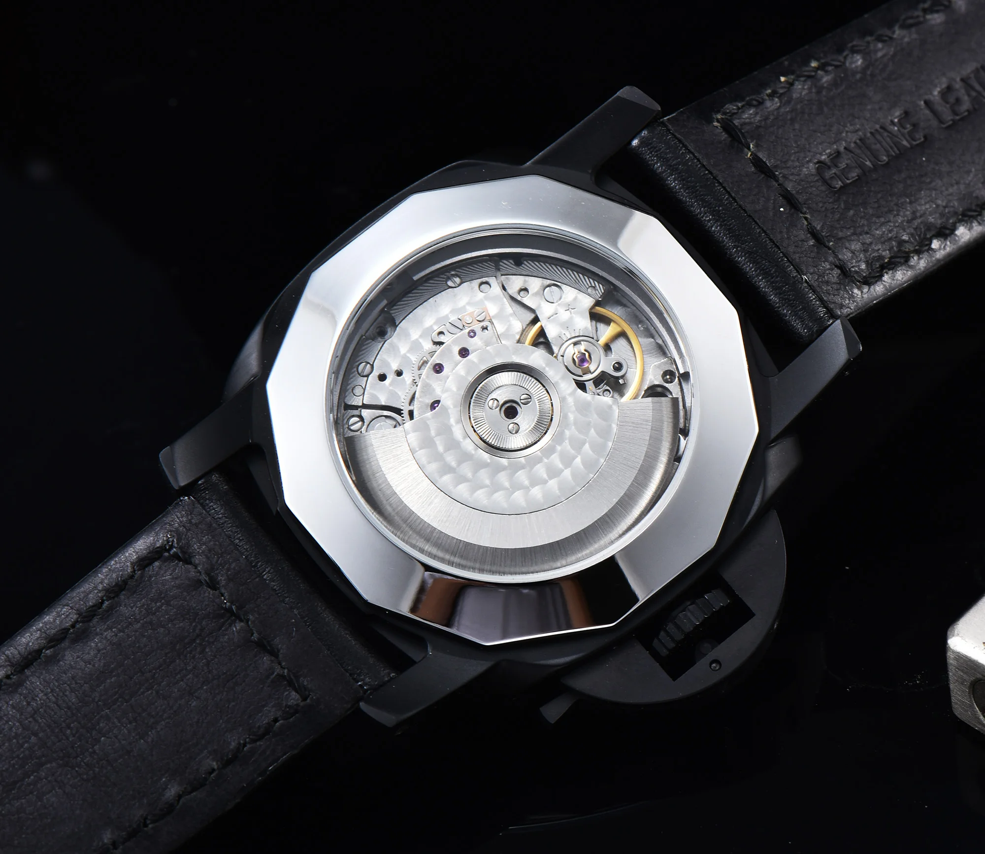Часы GMT 44 мм с автоматическим механизмом BOMAX мужские часы автоподзаводом черный PVD