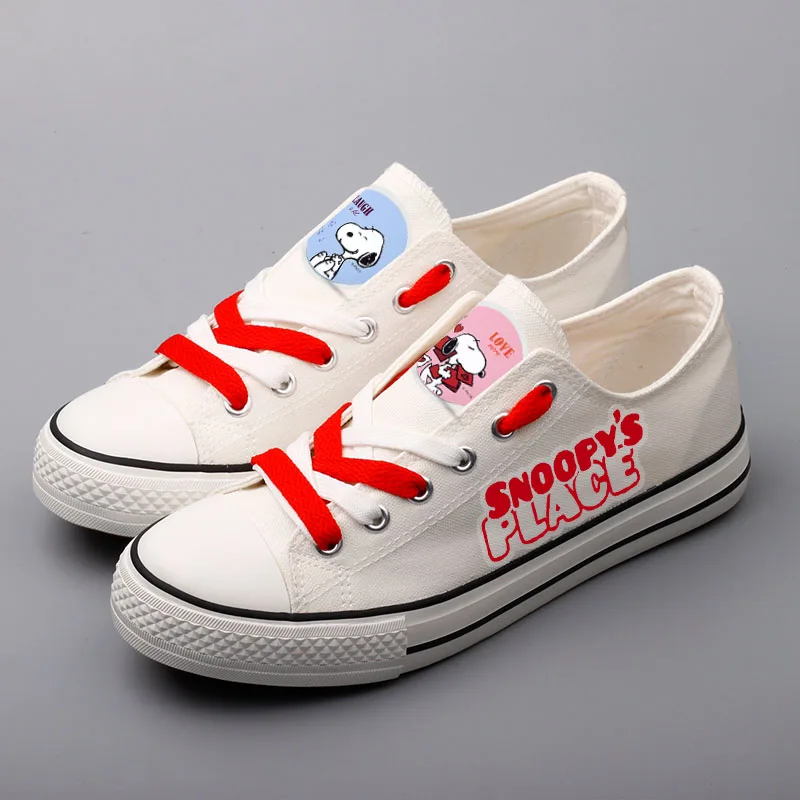 

Top Brand White Black Lace-up Canvas Shoes Graffiti Cartoon Dog Printed Casual Flats Men Boys Tenis Espadrilles Drop Shipping