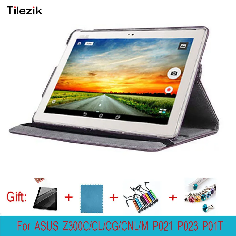 360 Rotating Folio Leather Case Cover For ASUS ZenPad 10 Z300C Z300CG Z300CL Z300M Z301MFL P023