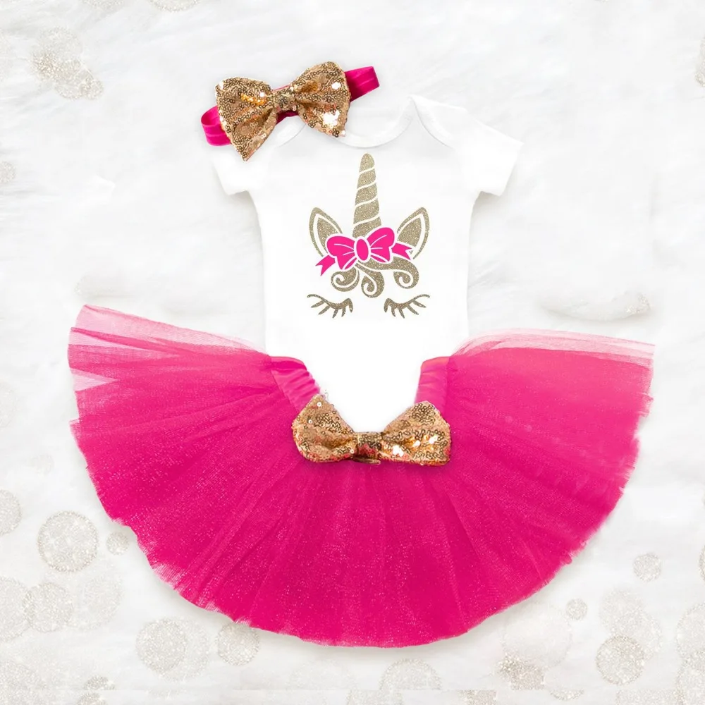 

Unicorn Party Newborn Baby Girls 1 Year Birthday Dress Infant Party Dress Christening Gown Tutu Kids Unicorn Clothes For 12 24M