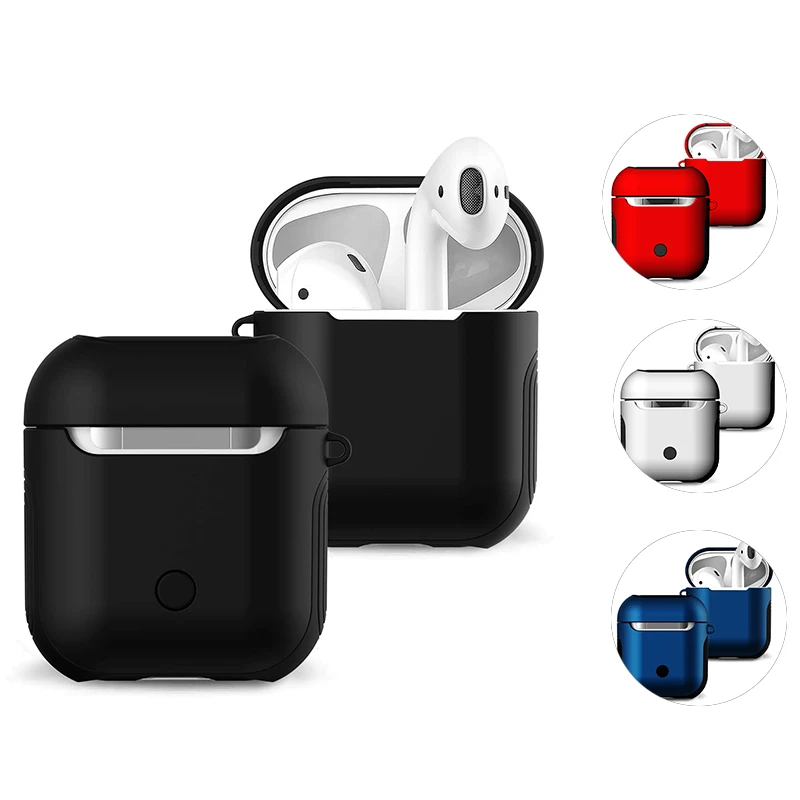 Soft Silicone Case for Apple AirPods TPU Hard Shockproof Cover Dual Layer For Earphone Cases Capa Protector |