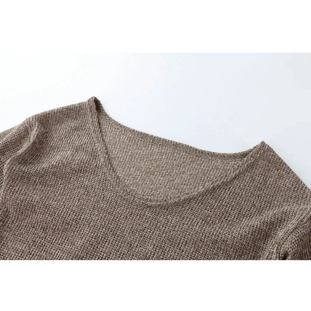 KLV осень зима свитера женский модный теплый пуловер вязаный свитер женский v-образный вырез длинный рукав свободный вязаный свитер