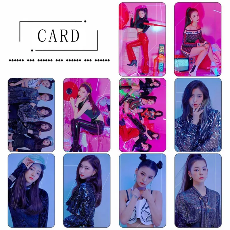 10 шт./лот ITZY фотостудия фото карта ПВХ кристальная наклейки для автобуса