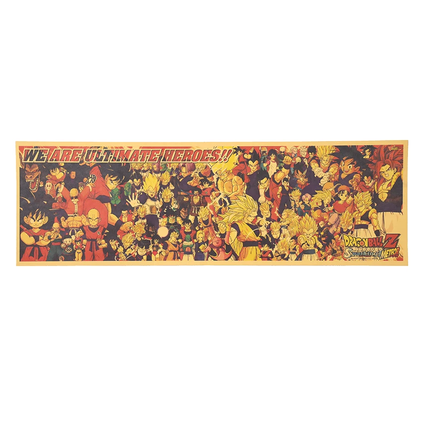TIE LER Dragon Ball крафт-бумага Плакат Бар Кафе спальня декоративная живопись ретро картина на старой бумаге Наклейка на стену 70X22 см