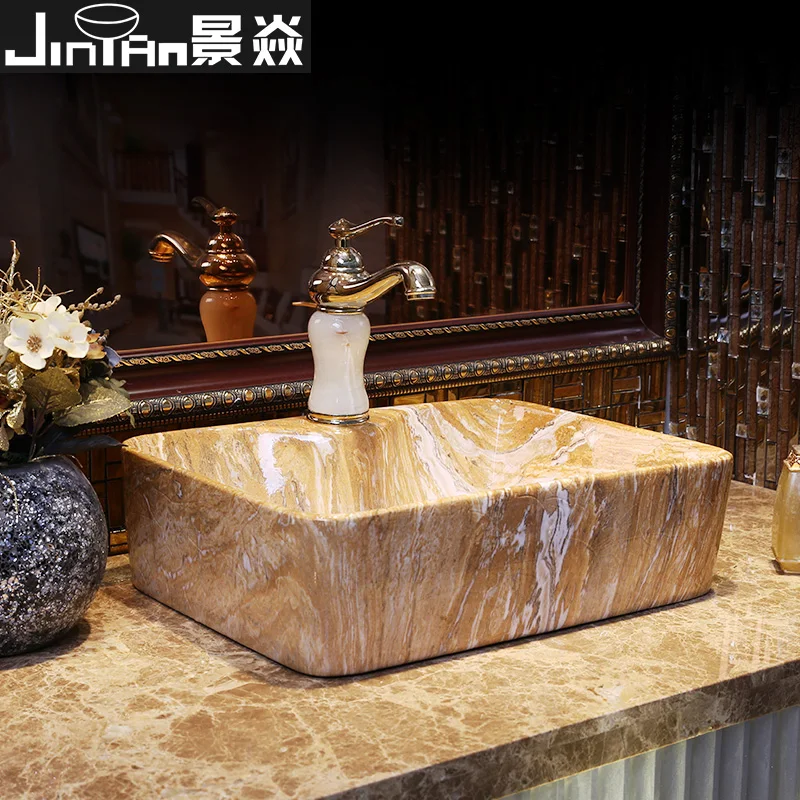 

King of the Chinese style hand wash basin in Jingdezhen, Taiwan Basin, classical bathroom imitation stone decorative art basin
