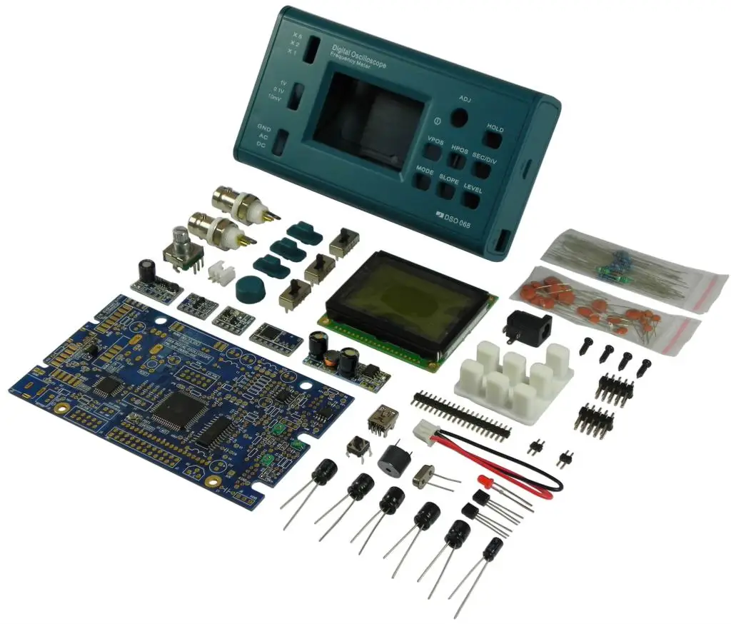 LCD Digital Storage Oscilloscope/Frequency Meter DIY Kit with Professional BNC Probe USB Interface DSO 20MSa/s 3MHz