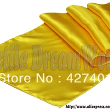 Яркий желтый 1" x 108" атласный настольный бегун Свадебные украшения/вечерние украшения/Свадебные украшения для вечеринок