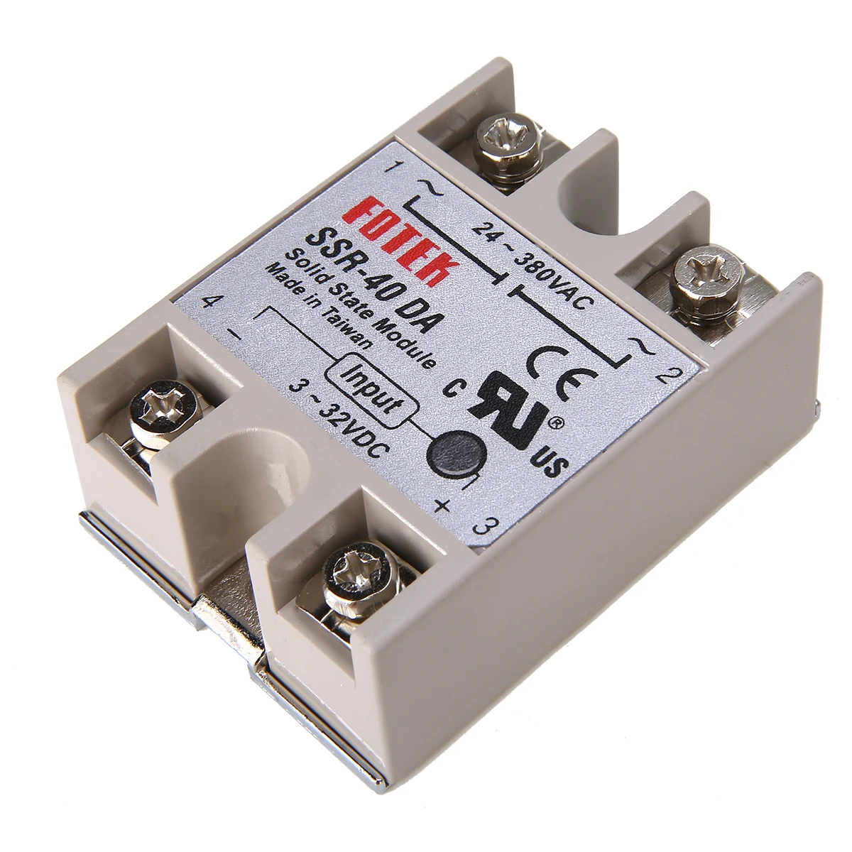1pc Durable 24-380V 40A SSR-40 DA Solid State Relay for PID Temperature Controller 60*45*23mm Long service life