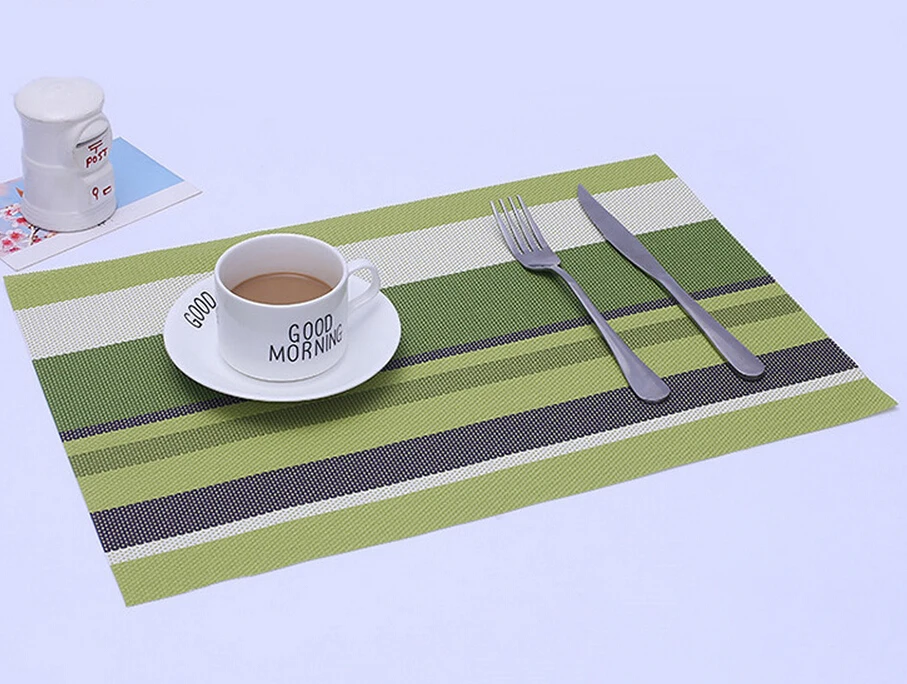 Buy Fashion Strip PVC square dining table placemats
