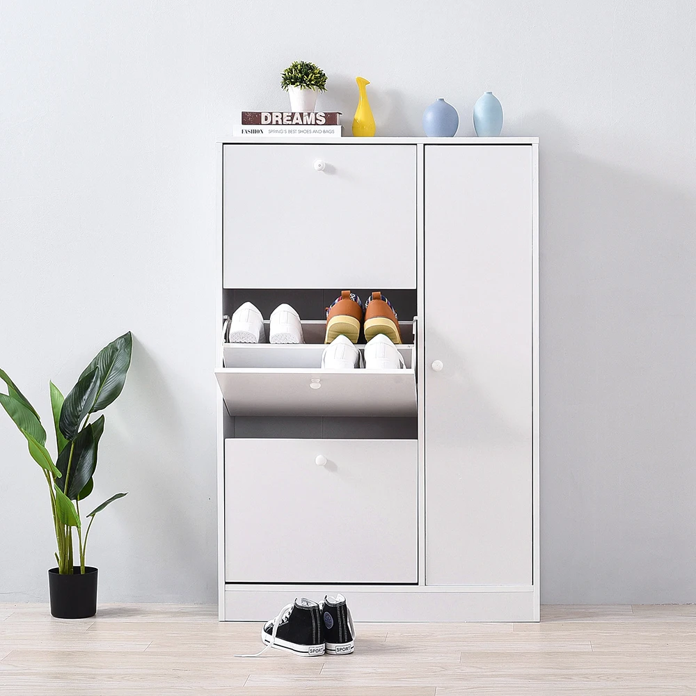 Panana خزانة خذاء مع 3 المقصورات مع رف رف المنزل المدخل معيشة التخزين المنظم