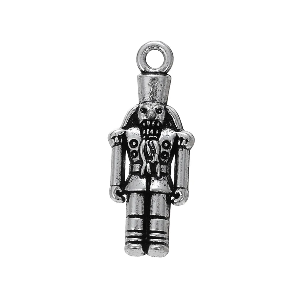 

my shape Antique Silver Plated Nutcracker Charm vintage metal Pendant Lead Free nickel free for diy jewelry 30pcs a lot