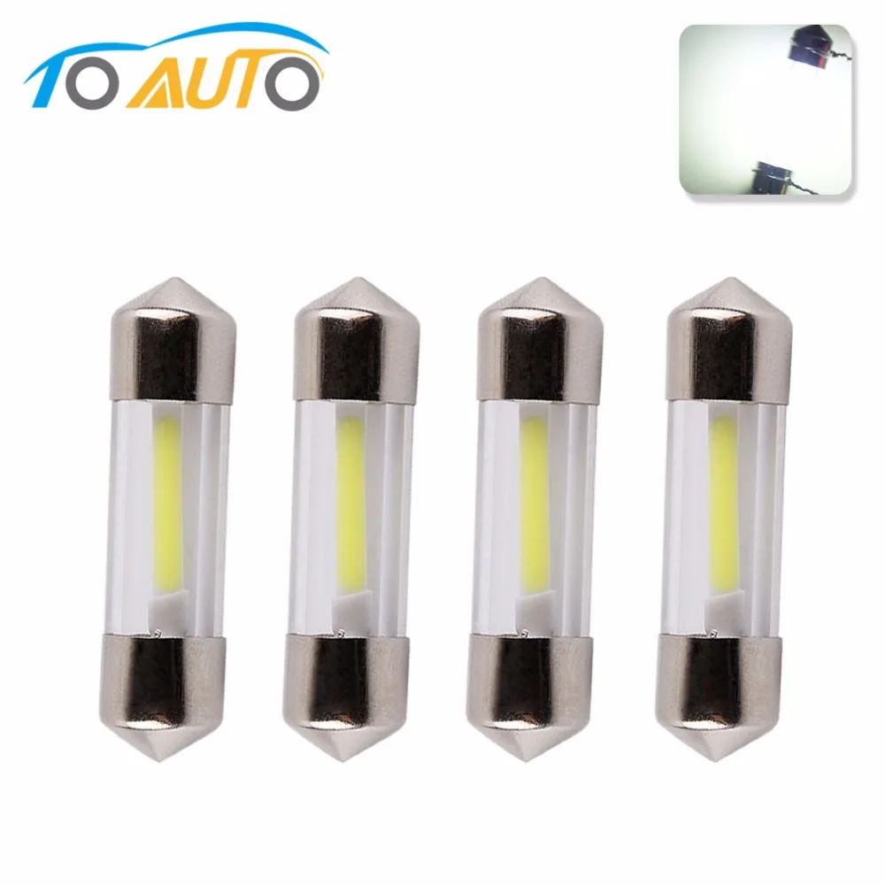 4PCS C5W COB Led Car Interior Bulbs 31mm 36mm 39mm 41mm Glass Lens